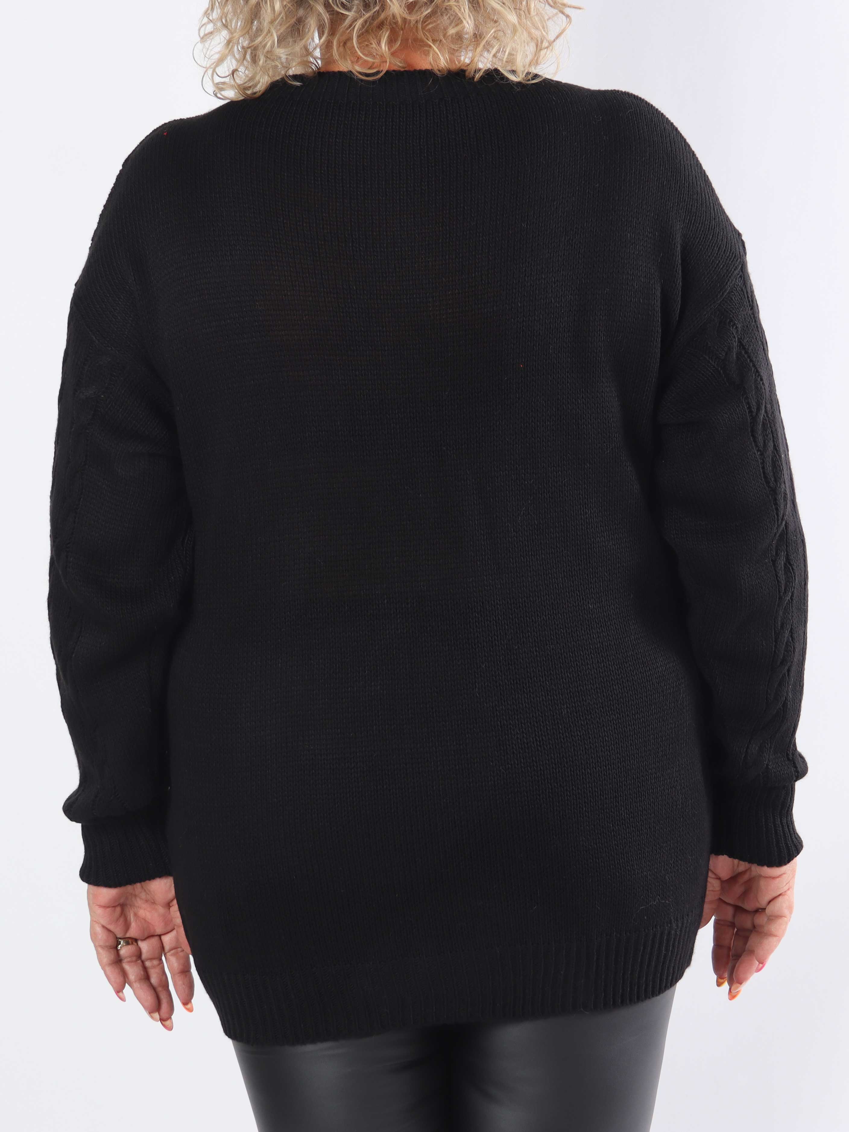 Annisa - Plus size stickad tröja med kabelstickning